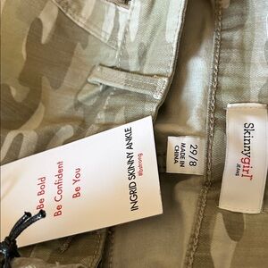 Skinnygirl Olive Camouflage Ankle Jeans